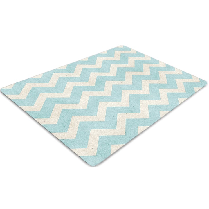 Covor pentru scaun de birou, PVC, zigzag, Albastru, 140 cm x 100 cm, 010250310030100030073