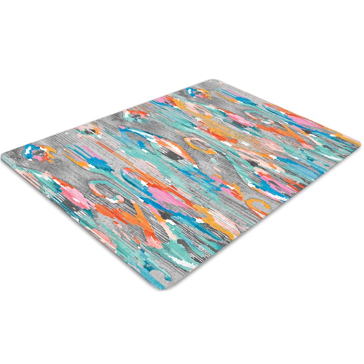 Covor pentru scaun de birou, PVC, graffiti, Albastru, 140 cm x 100 cm, 010250310030100030105