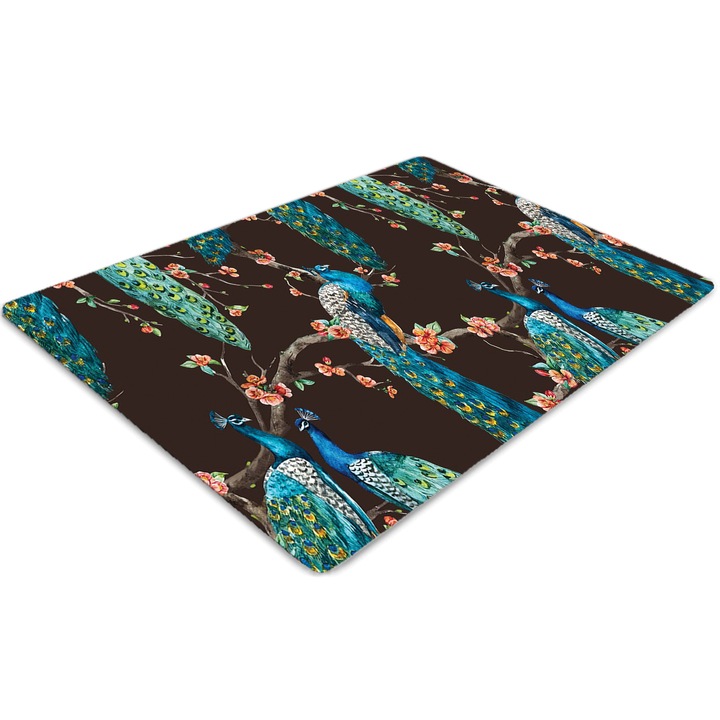 Covor pentru scaun de birou, PVC, paun, Roz, 140 cm x 100 cm, 010250310030100030066