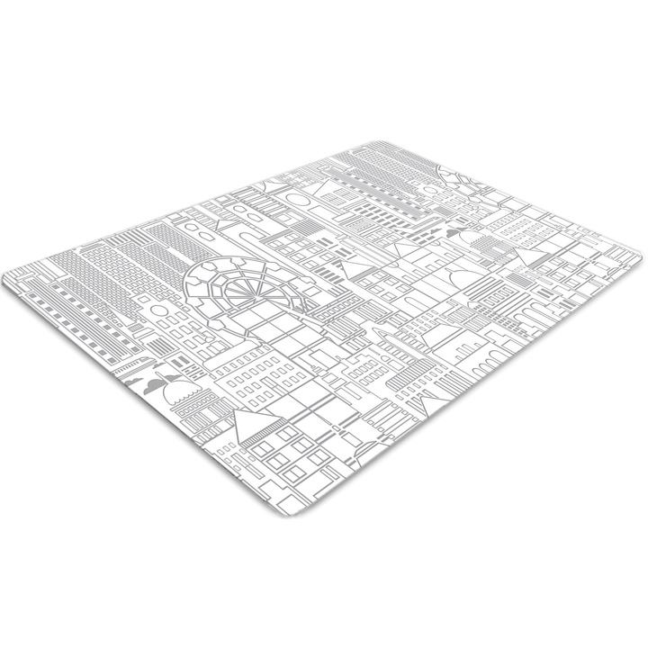 Covor pentru scaun de birou, PVC, oras schitat, Albastru, 140 cm x 100 cm, 010250310030100030089