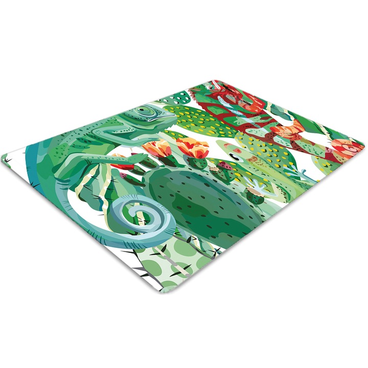 Covor pentru scaun de birou, PVC, cameleonii, Verde, 140 cm x 100 cm, 010250310030100011063