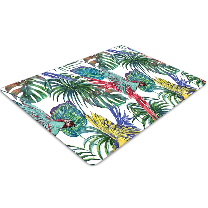 Covor pentru scaun de birou, PVC, papagal, Albastru, 140 cm x 100 cm, 010250310030100030273