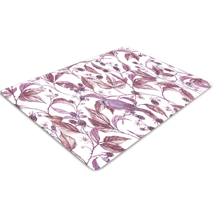 Covor pentru scaun de birou, PVC, pasari pe ramura, Roz, 140 cm x 100 cm, 010250310030100006634