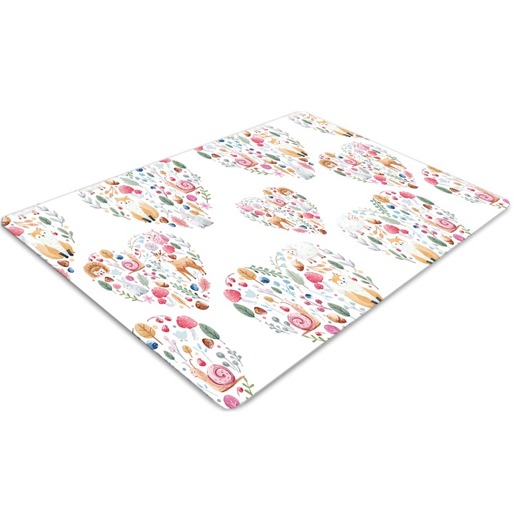 Covor pentru scaun de birou, PVC, inima de iepure de vulpe, Maro, 140 cm x 100 cm, 010250310030100029390