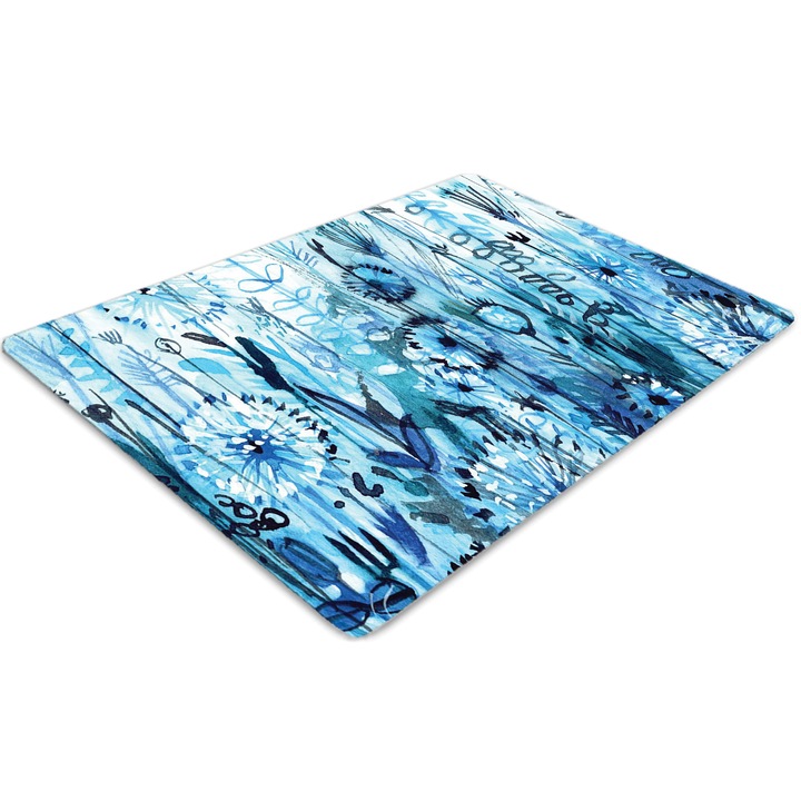 Covor pentru scaun de birou, PVC, frana, Albastru, 140 cm x 100 cm, 010250310030100011145