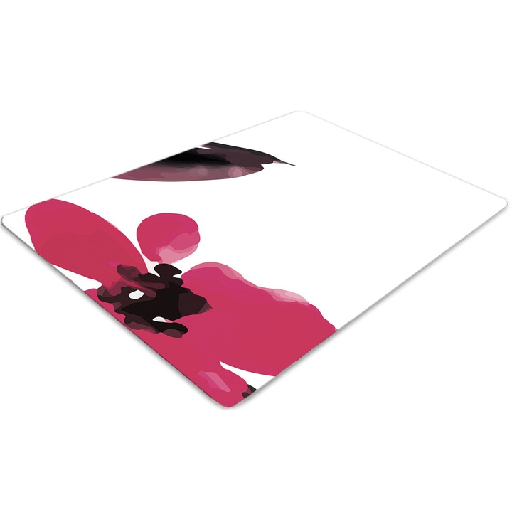 Covor pentru scaun de birou, PVC, flori frumoase, Roz, 140 cm x 100 cm, 010250310030100011143