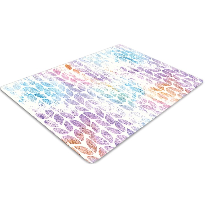 Covor pentru scaun de birou, PVC, frunza de brocart, Verde, 140 cm x 100 cm, 010250310030100006651