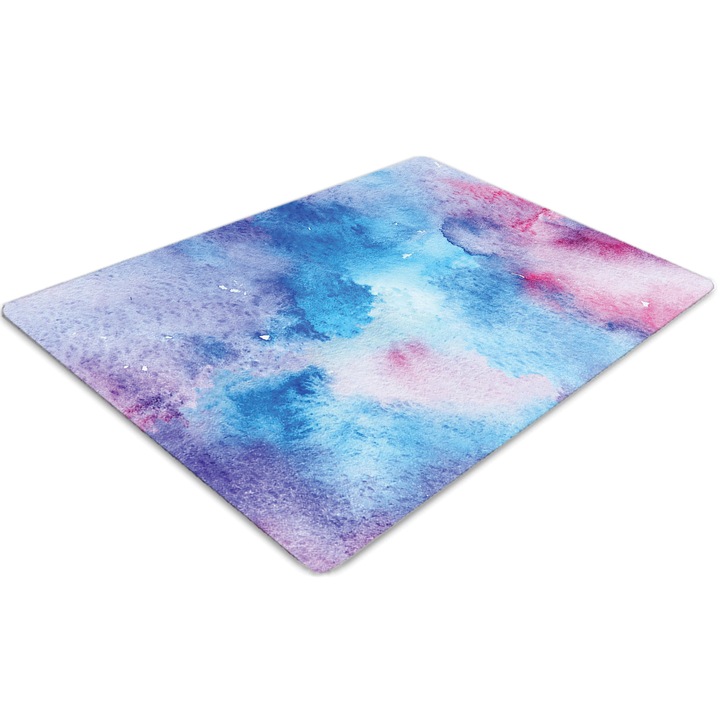 Covor pentru scaun de birou, PVC, nori abstracti, Albastru, 140 cm x 100 cm, 010250310030100011161