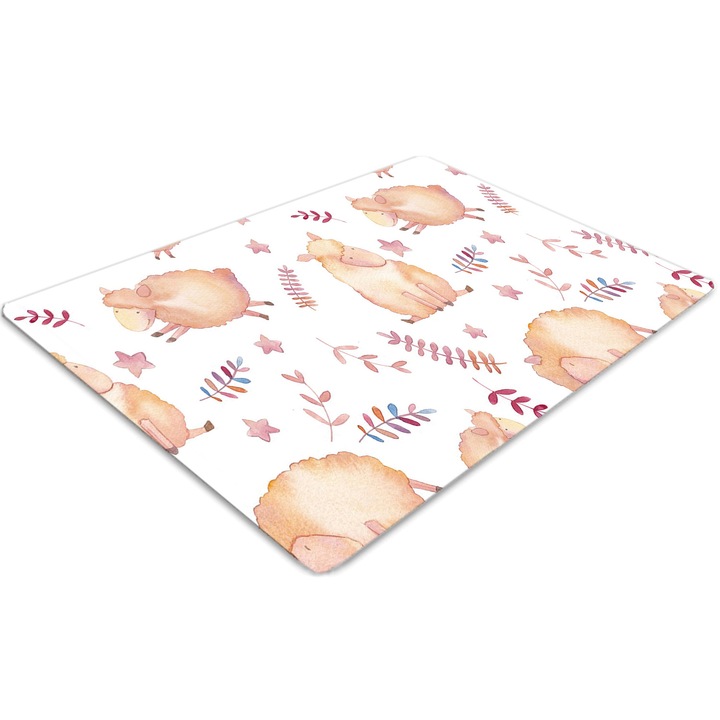 Covor pentru scaun de birou, PVC, miel, Maro, 140 cm x 100 cm, 010250310030100029410