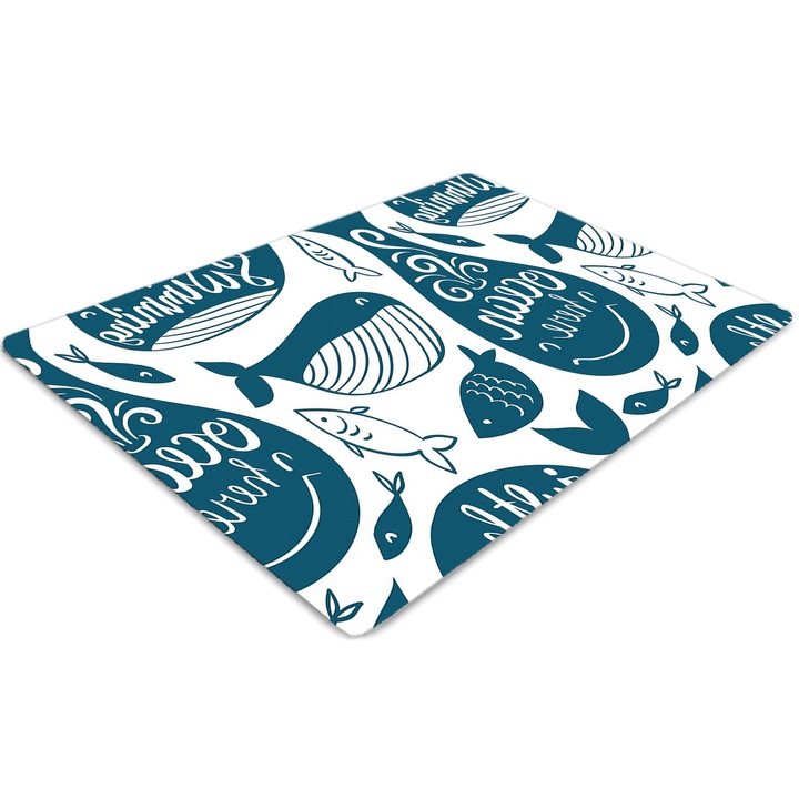 Covor pentru scaun de birou, PVC, balena, Albastru, 140 cm x 100 cm, 010250310030100029412