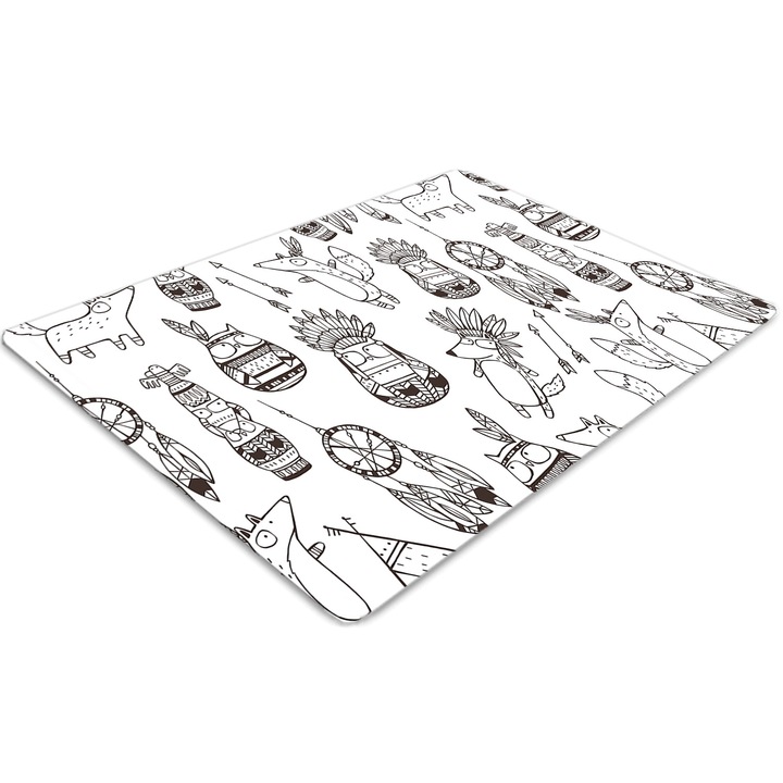 Covor PVC. Tulup. Vinil. Dreptunghi. Desen animat. Gri. 120 cm x 90 cm. 010250310020100006167