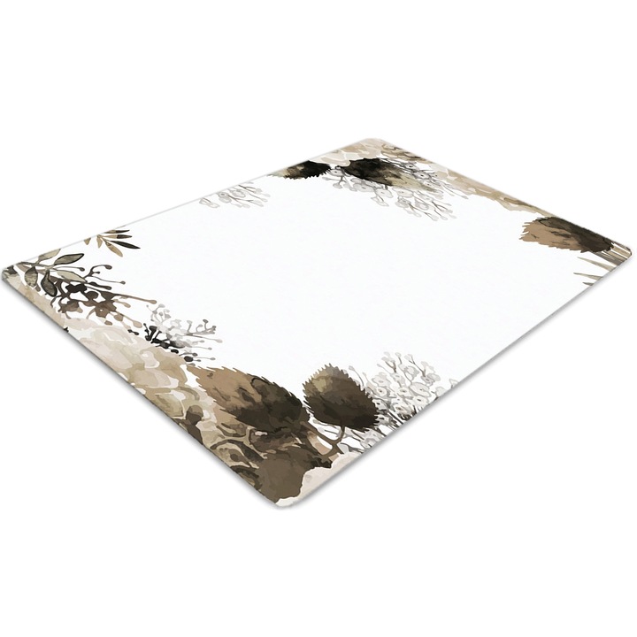 Covor pentru scaun de birou, PVC, flori de hortensie, Albastru, 140 cm x 100 cm, 010250310030100011265