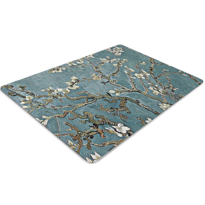 Covor pentru scaun de birou, PVC, floare de cires, Albastru, 140 cm x 100 cm, 010250310030100011275