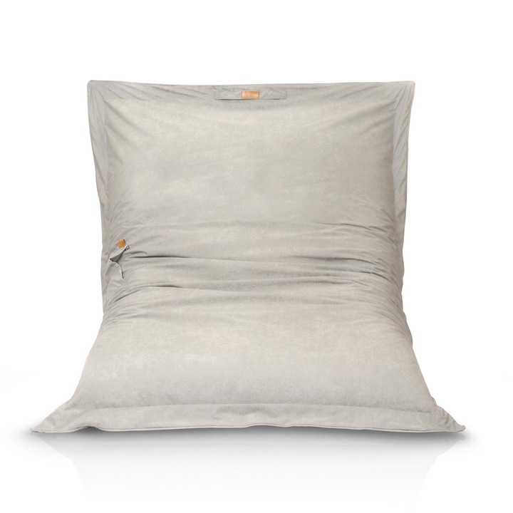 Puff fotel, Babzsák, fogantyúval kültérre, XXL, világosszürke