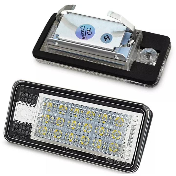 Комплект 2 LED лампи за номера, за Audi A3 8P, A4 B6, A4 B7, A6 C6, S6, A8 D3, Q7, RS4, RS6