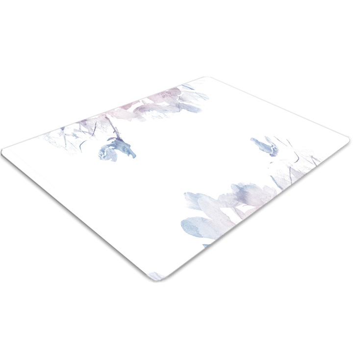 Covor pentru scaun de birou, PVC, trandafiri pastel, Albastru, 140 cm x 100 cm, 010250310030100011257