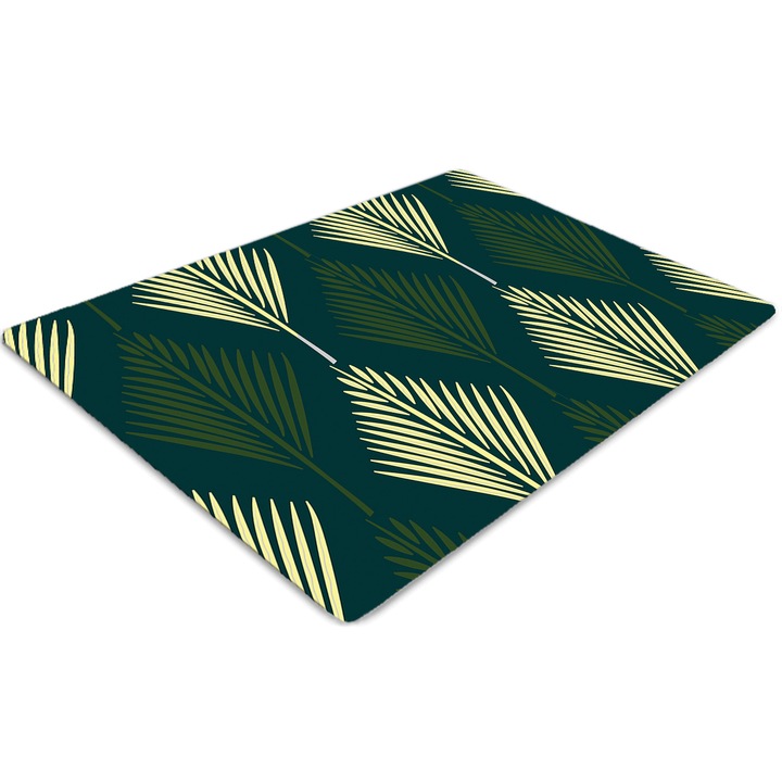 Covor pentru scaun de birou, PVC, frunza de palmier, Negru, 140 cm x 100 cm, 010250310030100011349