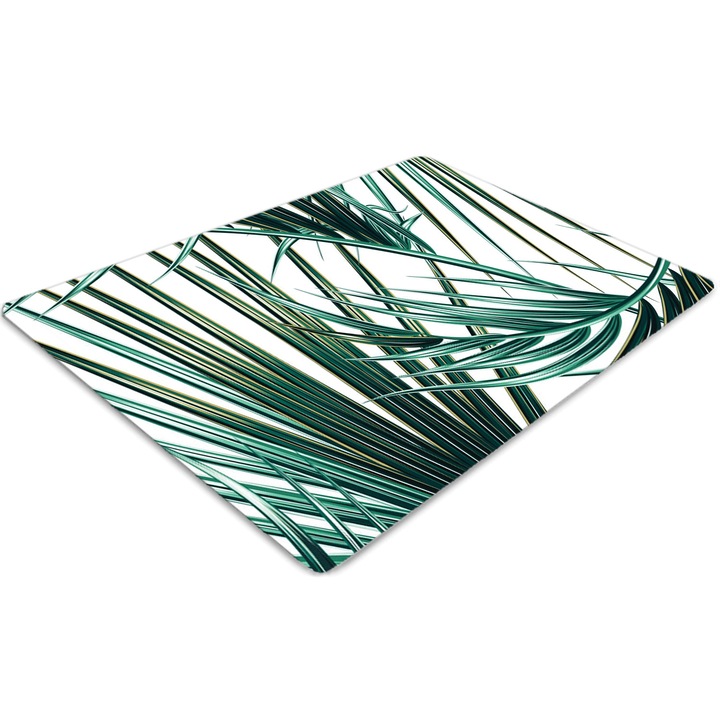 Covor pentru scaun de birou, PVC, frunza de palmier, Verde, 140 cm x 100 cm, 010250310030100011348