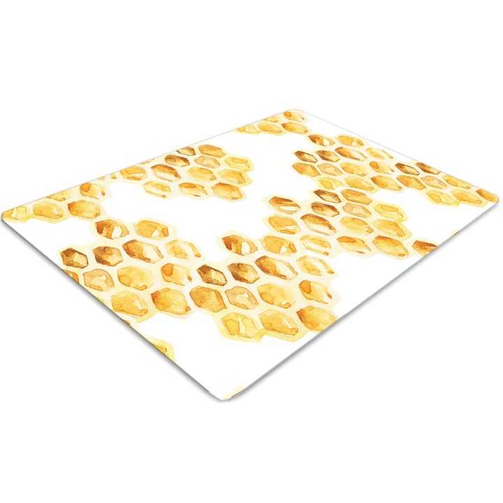 Covor pentru scaun de birou, PVC, fagure, Alb, 140 cm x 100 cm, 010250310030100011331