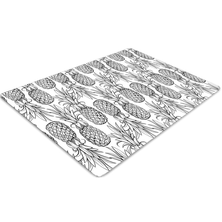 Covor pentru scaun de birou, PVC, ananas, Alb, 140 cm x 100 cm, 010250310030100011352