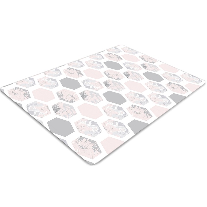 Covor pentru scaun de birou, PVC, hexagon, Roz, 140 cm x 100 cm, 010250310030100011321