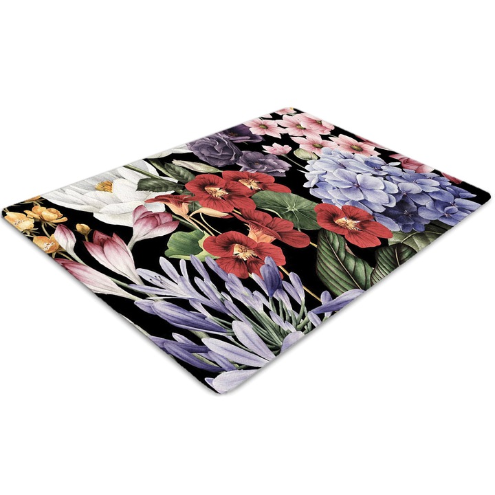 Covor pentru scaun de birou, PVC, bujor, Roz, 140 cm x 100 cm, 010250310030100029954