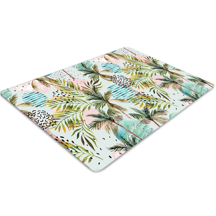 Covor pentru scaun de birou, PVC, palmier, Verde, 140 cm x 100 cm, 010250310030100030123