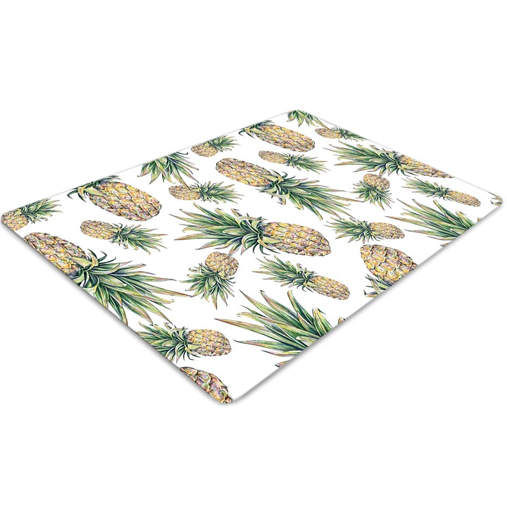 Covor pentru scaun de birou, PVC, ananas, Verde, 140 cm x 100 cm, 010250310030100007182