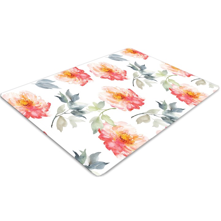 Covor pentru scaun de birou, PVC, vegetatie de primavara, Verde, 140 cm x 100 cm, 010250310030100030199