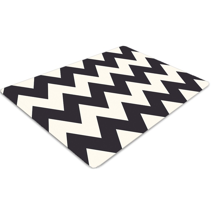 Covor pentru scaun de birou, PVC, zigzag, Gri, 140 cm x 100 cm, 010250310030100030379