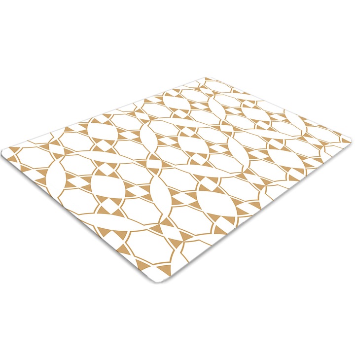 Covor pentru scaun de birou, PVC, model geometric, Maro, 140 cm x 100 cm, 010250310030100054815