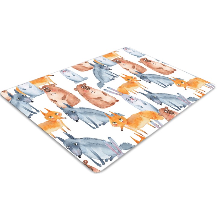 Covor pentru scaun de birou, PVC, animale de companie, Albastru, 140 cm x 100 cm, 010250310030100030062