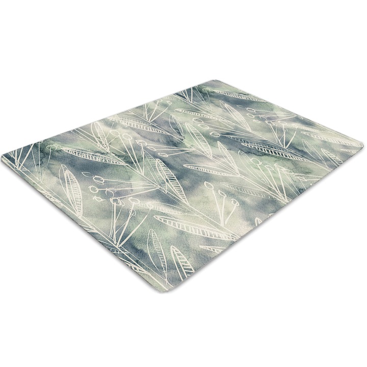 Covor pentru scaun de birou, PVC, planta, Maro, 140 cm x 100 cm, 010250310030100030088