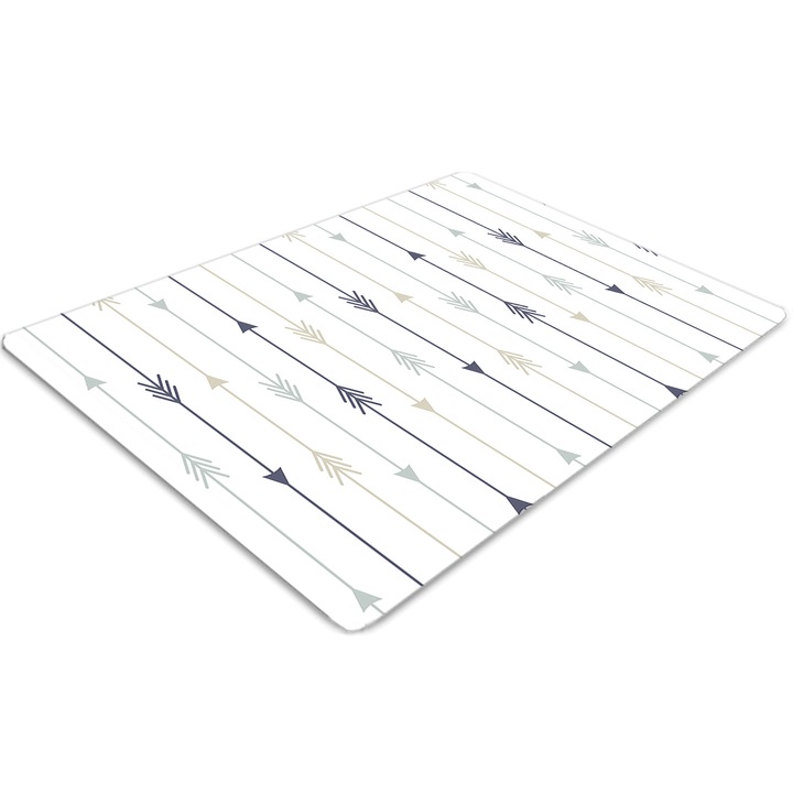 Covor pentru scaun de birou, PVC, fotografii geometrice, Verde, 140 cm x 100 cm, 010250310030100030122