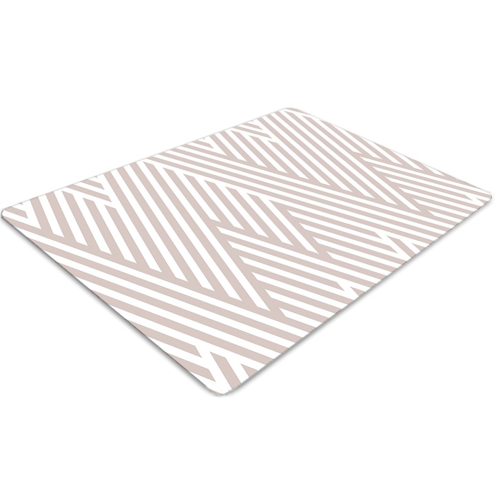 Covor pentru scaun de birou, PVC, model de linii intrerupte, Roz, 140 cm x 100 cm, 010250310030100007830