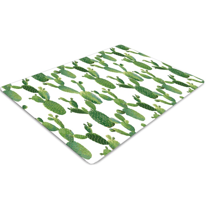 Covor PVC. Tulup. Vinil. Dreptunghi. Cactus pictat. Verde. 100 cm x 70 cm. 010250310010100011839