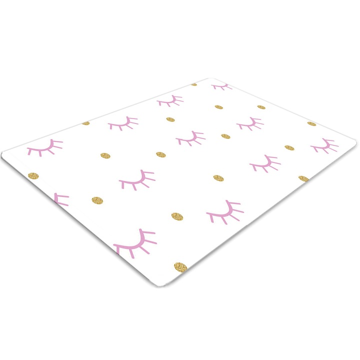 Covor pentru scaun de birou, PVC, puncte si pleoape, Verde, 140 cm x 100 cm, 010250310030100029327