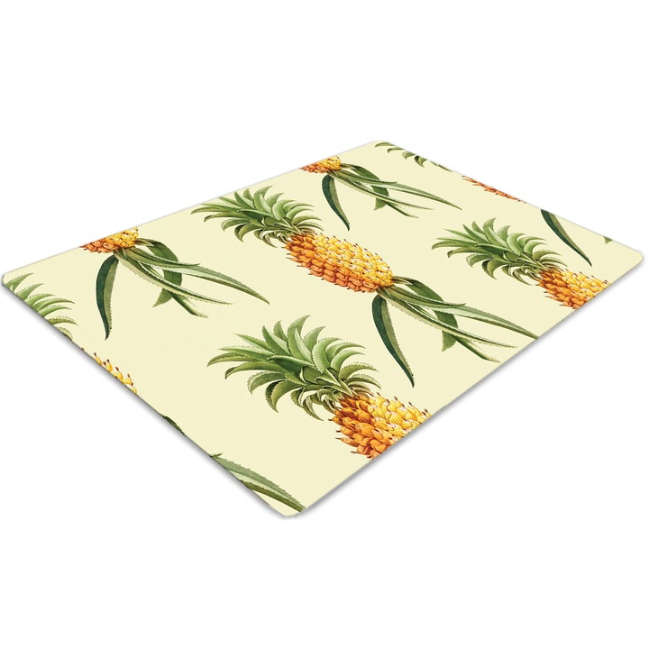 Covor pentru scaun de birou, PVC, ananas, Verde, 140 cm x 100 cm, 010250310030100012039