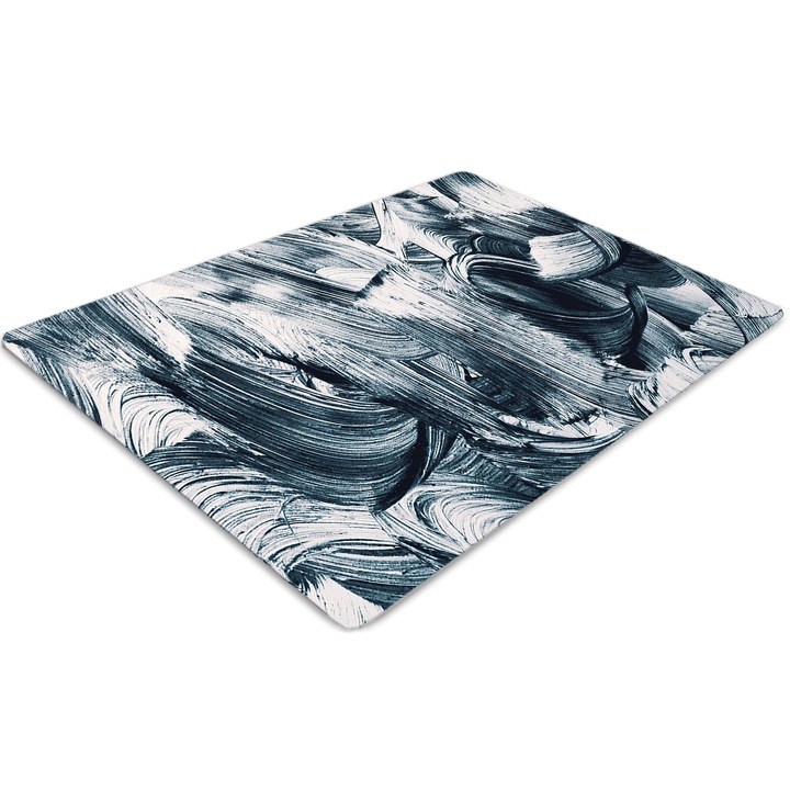 Covor PVC. Tulup. Vinil. Dreptunghi. Bohomazi. Albastru. 100 cm x 70 cm. 010250310010100030319