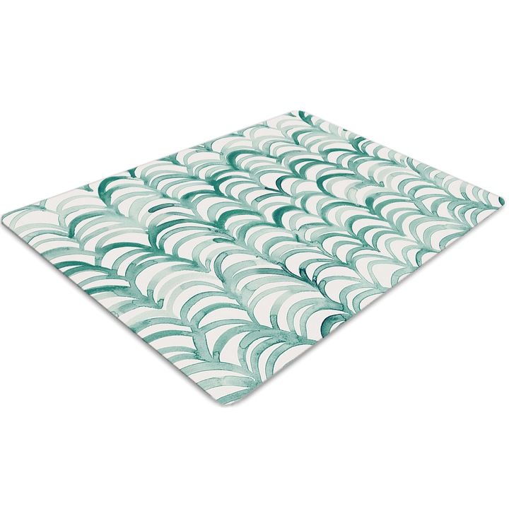 Covor pentru scaun de birou, PVC, solzi, Albastru, 140 cm x 100 cm, 010250310030100029342