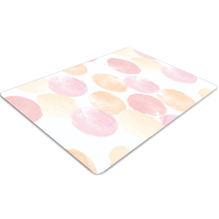 Covor pentru scaun de birou, PVC, puncte pastelate, Roz, 140 cm x 100 cm, 010250310030100011385