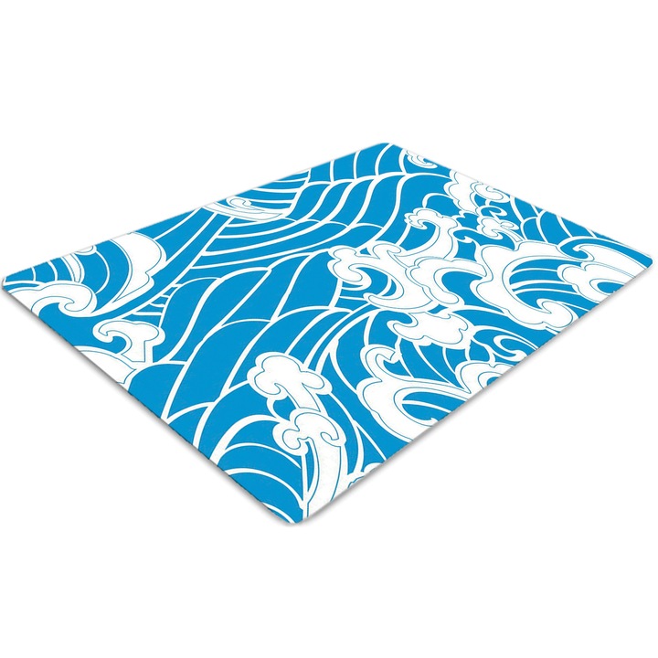 Covor pentru scaun de birou, PVC, insula hawaii, Albastru, 140 cm x 100 cm, 010250310030100011376
