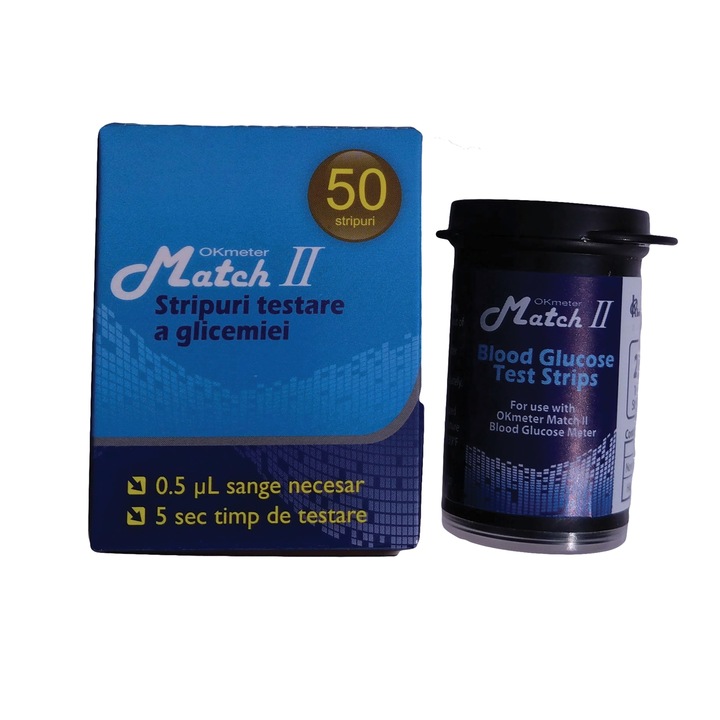 Set 50 teste glicemie OKMeter Match II