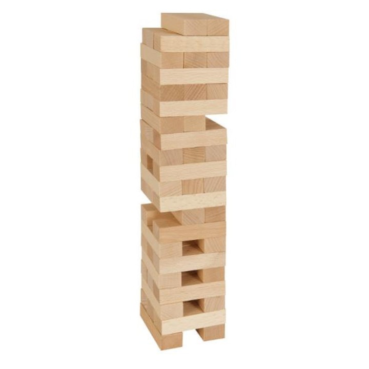 Joc turn tip Jenga, Eichhorn, Lemn, 54 piese, 5 ani+, Bej