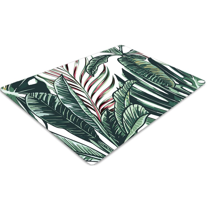 Covor PVC. Tulup. Vinil. Dreptunghi. Palmier tropical. Verde. 140 cm x 100 cm. 010250310030100030041