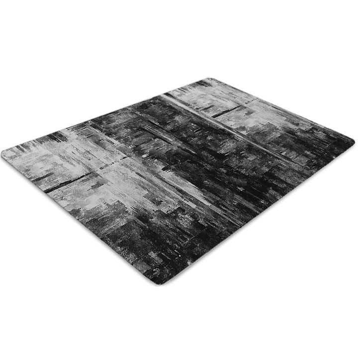 Covor pentru scaun de birou, PVC, floare tropicala, Gri, 140 cm x 100 cm, 010250310030100011401