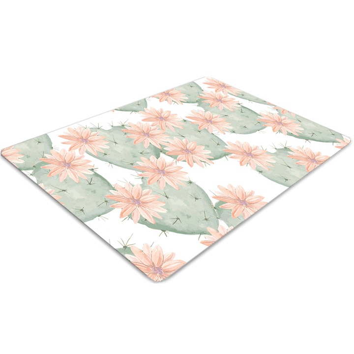 Covor pentru scaun de birou, PVC, cactus din mexic, Verde, 140 cm x 100 cm, 010250310030100011388