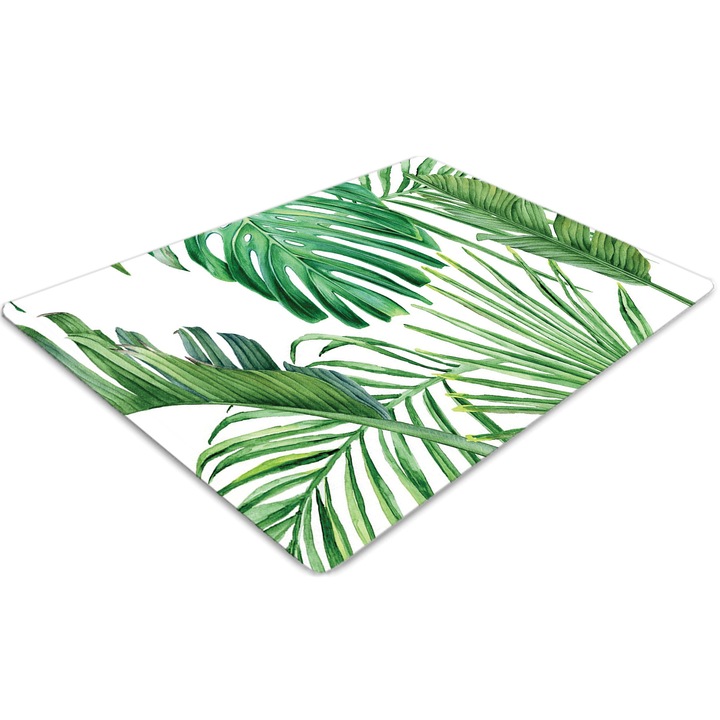 Covor pentru scaun de birou, PVC, palm si monstri, Verde, 140 cm x 100 cm, 010250310030100029921