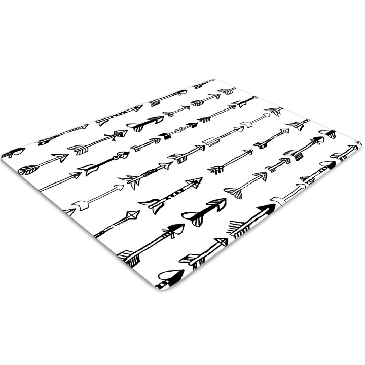 Covor pentru scaun de birou, PVC, fotografii geometrice, Gri, 140 cm x 100 cm, 010250310030100030117