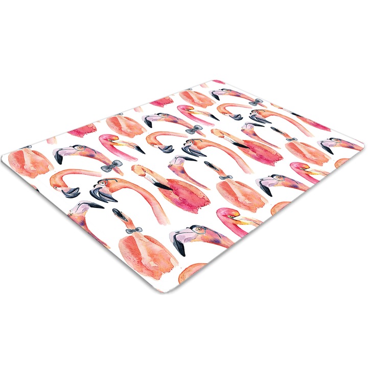 Covor PVC. Tulup. Vinil. Dreptunghi. Flamingo nebun. Roz. 120 cm x 90 cm. 010250310020100030237